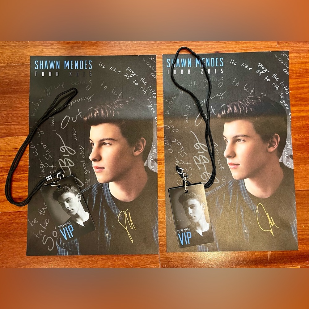 SHAWN MENDES Two Autographed Shawn Mendes 2015 Tour Posters and VIP Passes